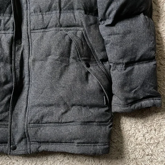 EUC Men’s Eddie Bauer Gray/Black Puffer Parka Jacket Size XL